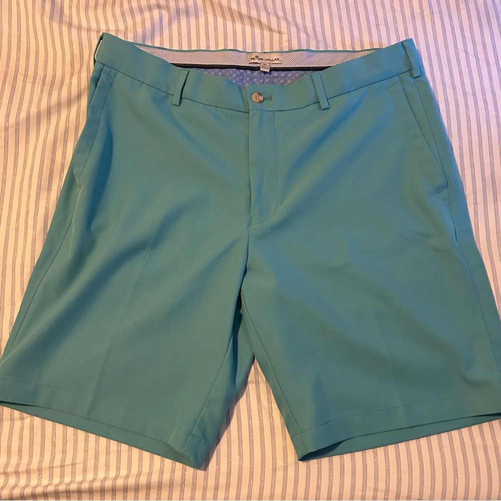 Peter Millar Crown Sport Performance Flat Front Bermuda Golf Shorts, Size 34